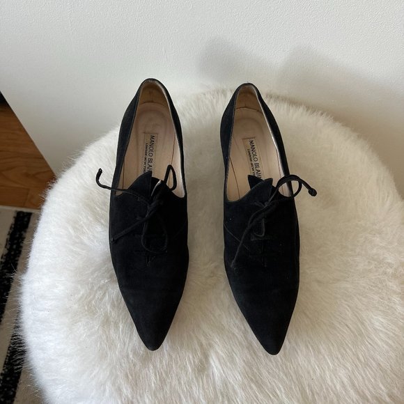 Manolo Blahnik Shoes - Manolo Blahnik | Suede Lace Up Pointed Toe Booties
